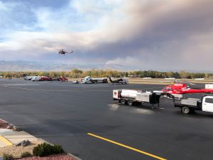 Helicopter taking off